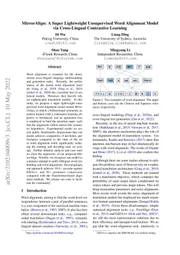 MirrorAlign: A Super Lightweight Unsupervised Word Alignment Model via
  Cross-Lingual Contrastive Learning