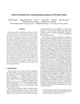 Point-set Distances for Learning Representations of 3D Point Clouds