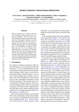 Quality Estimation without Human-labeled Data