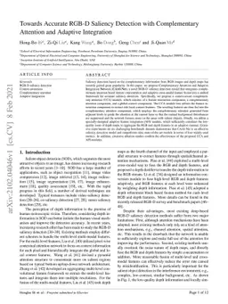Towards Accurate RGB-D Saliency Detection with Complementary Attention
  and Adaptive Integration
