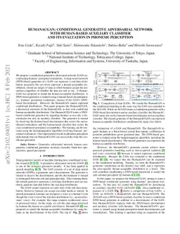 HumanACGAN: conditional generative adversarial network with human-based
  auxiliary classifier and its evaluation in phoneme perception