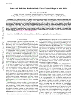 Fast and Reliable Probabilistic Face Embeddings in the Wild