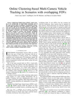 Online Clustering-based Multi-Camera Vehicle Tracking in Scenarios with
  overlapping FOVs
