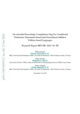 An extended Knowledge Compilation Map for Conditional Preference
  Statements-based and Generalized Additive Utilities-based Languages