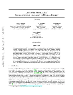 Generate and Revise: Reinforcement Learning in Neural Poetry