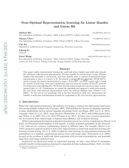 Near-optimal Representation Learning for Linear Bandits and Linear RL