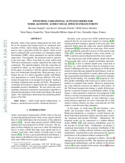 Switching Variational Auto-Encoders for Noise-Agnostic Audio-visual
  Speech Enhancement