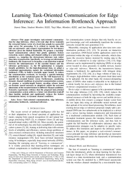 Learning Task-Oriented Communication for Edge Inference: An Information
  Bottleneck Approach