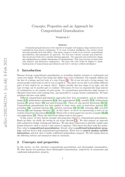Concepts, Properties and an Approach for Compositional Generalization