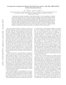 Learning the exchange-correlation functional from nature with fully
  differentiable density functional theory
