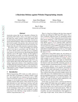 A Real-time Defense against Website Fingerprinting Attacks