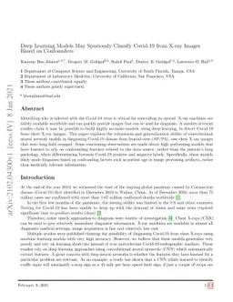 Deep Learning Models May Spuriously Classify Covid-19 from X-ray Images
  Based on Confounders