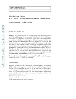 The Singleton Fallacy: Why Current Critiques of Language Models Miss the
  Point