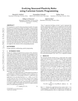 Evolving Neuronal Plasticity Rules using Cartesian Genetic Programming