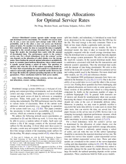 Distributed Storage Allocations for Optimal Service Rates