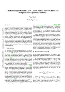 The Landscape of Multi-Layer Linear Neural Network From the Perspective
  of Algebraic Geometry