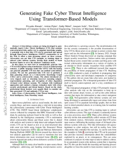 Generating Fake Cyber Threat Intelligence Using Transformer-Based Models