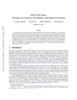 SGD in the Large: Average-case Analysis, Asymptotics, and Stepsize
  Criticality
