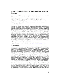 Rapid Classification of Glaucomatous Fundus Images