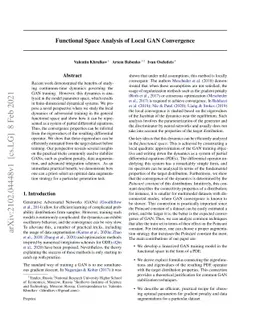 Functional Space Analysis of Local GAN Convergence