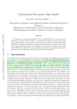 Concentrated Document Topic Model