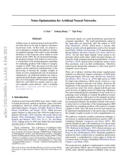 Noise Optimization for Artificial Neural Networks