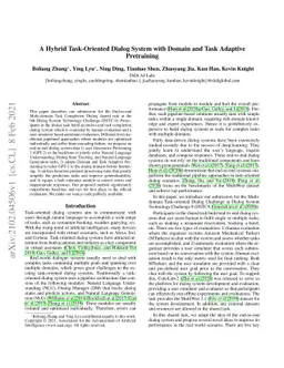 A Hybrid Task-Oriented Dialog System with Domain and Task Adaptive
  Pretraining