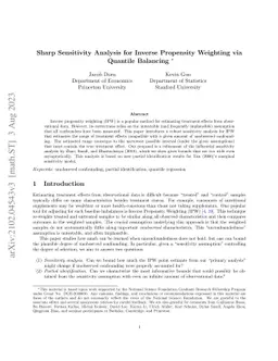 Sharp Sensitivity Analysis for Inverse Propensity Weighting via Quantile
  Balancing