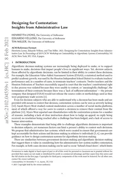 Designing for Contestation: Insights from Administrative Law