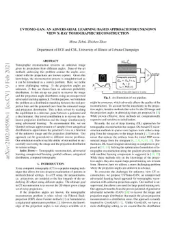 UVTomo-GAN: An adversarial learning based approach for unknown view
  X-ray tomographic reconstruction