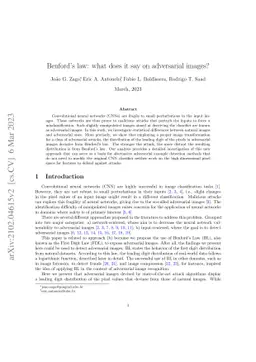 Benford's law: what does it say on adversarial images?