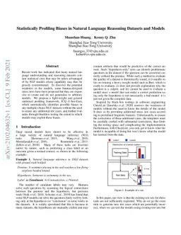 Statistically Profiling Biases in Natural Language Reasoning Datasets
  and Models