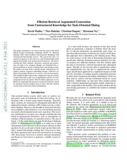 Efficient Retrieval Augmented Generation from Unstructured Knowledge for
  Task-Oriented Dialog