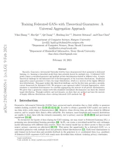 Training Federated GANs with Theoretical Guarantees: A Universal
  Aggregation Approach