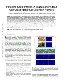 Referring Segmentation in Images and Videos with Cross-Modal
  Self-Attention Network