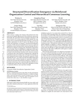Structured Diversification Emergence via Reinforced Organization Control
  and Hierarchical Consensus Learning