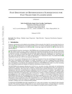 Fast discovery of multidimensional subsequences for robust trajectory
  classification