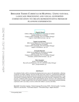 Broader terms curriculum mapping: Using natural language processing and
  visual-supported communication to create representative program planning
  experiences