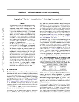 Consensus Control for Decentralized Deep Learning