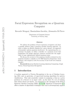 Facial Expression Recognition on a Quantum Computer