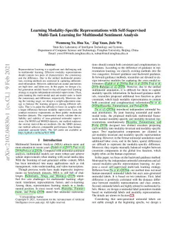 Learning Modality-Specific Representations with Self-Supervised
  Multi-Task Learning for Multimodal Sentiment Analysis