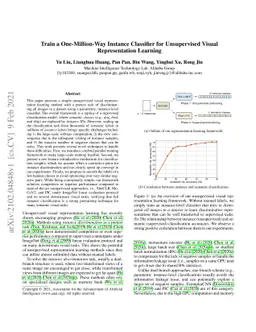Train a One-Million-Way Instance Classifier for Unsupervised Visual
  Representation Learning