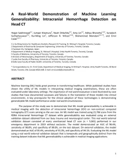 A Real-World Demonstration of Machine Learning Generalizability:
  Intracranial Hemorrhage Detection on Head CT