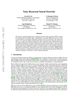 Noisy Recurrent Neural Networks