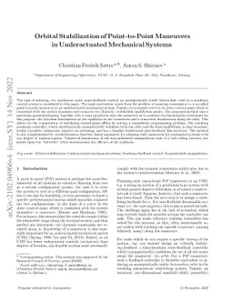 Orbital Stabilization of Point-to-Point Maneuvers in Underactuated
  Mechanical Systems