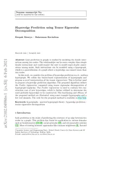 Hyperedge Prediction using Tensor Eigenvalue Decomposition