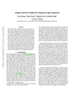 Adaptive Pairwise Weights for Temporal Credit Assignment
