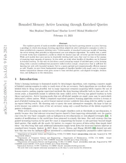 Bounded Memory Active Learning through Enriched Queries