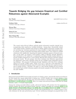 Towards Bridging the gap between Empirical and Certified Robustness
  against Adversarial Examples