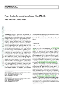 Fisher Scoring for crossed factor Linear Mixed Models